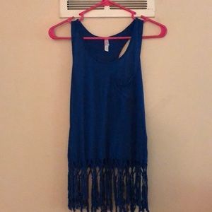 Blue razor back tank